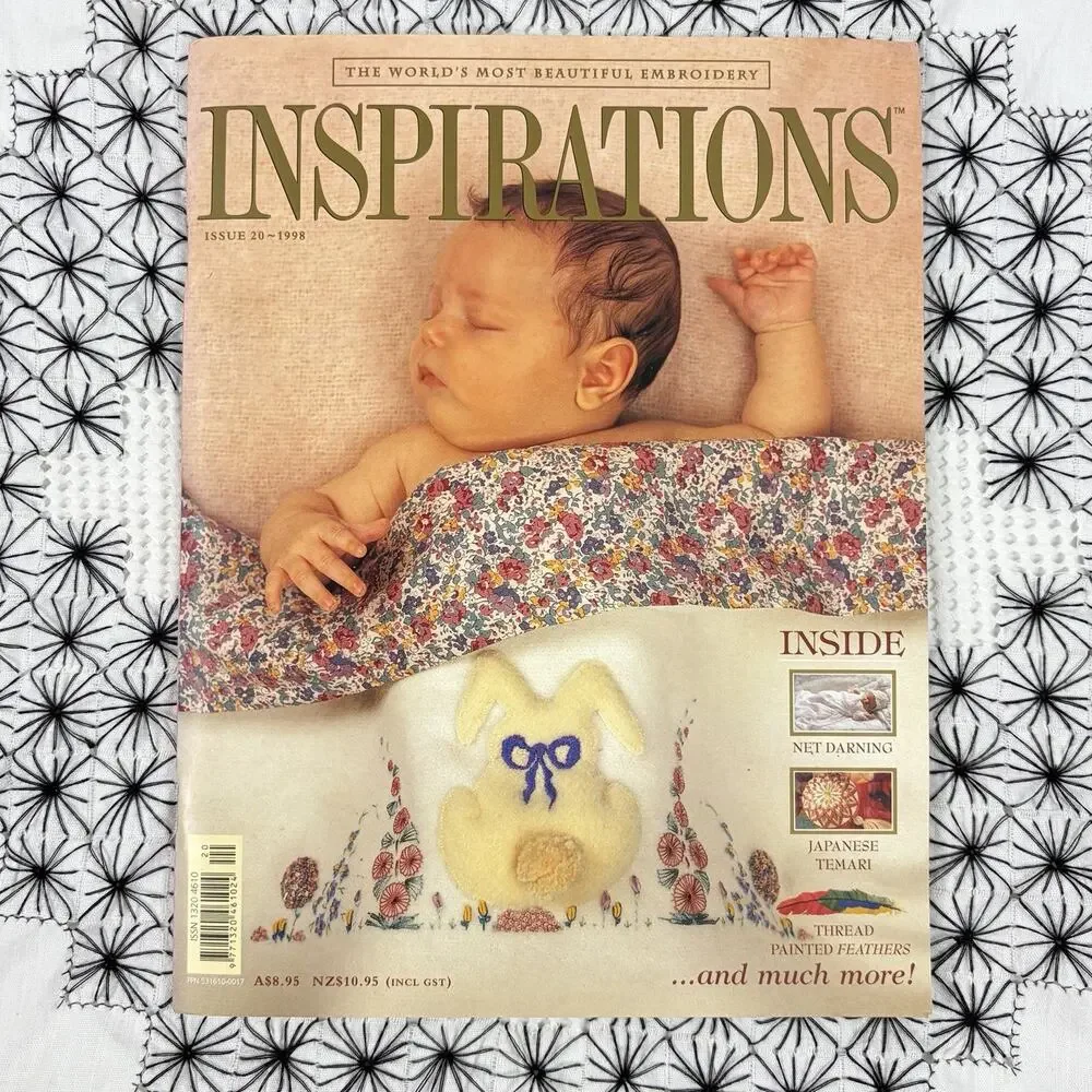 VTG 1998 Inspirations Embroidery Magazine #20 Floral Temari Ribbon Patterns
